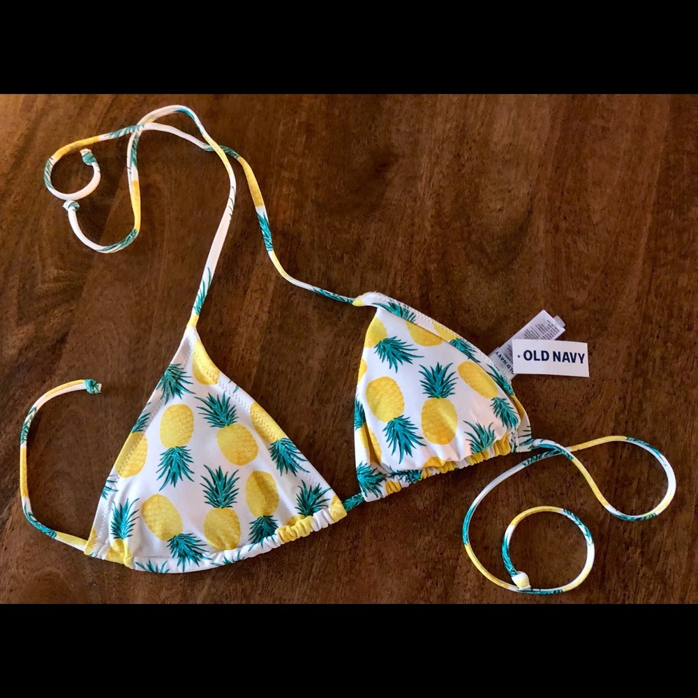 Cute Old Navy pineapple bikini top
